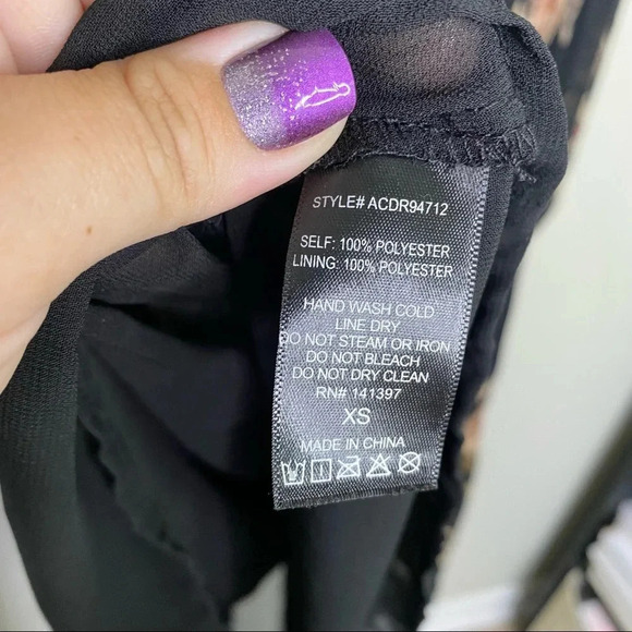 ASTR The Label Black Persephone Floral print Cold Shoulder Midi Dress Size XS - Picture 11 of 12